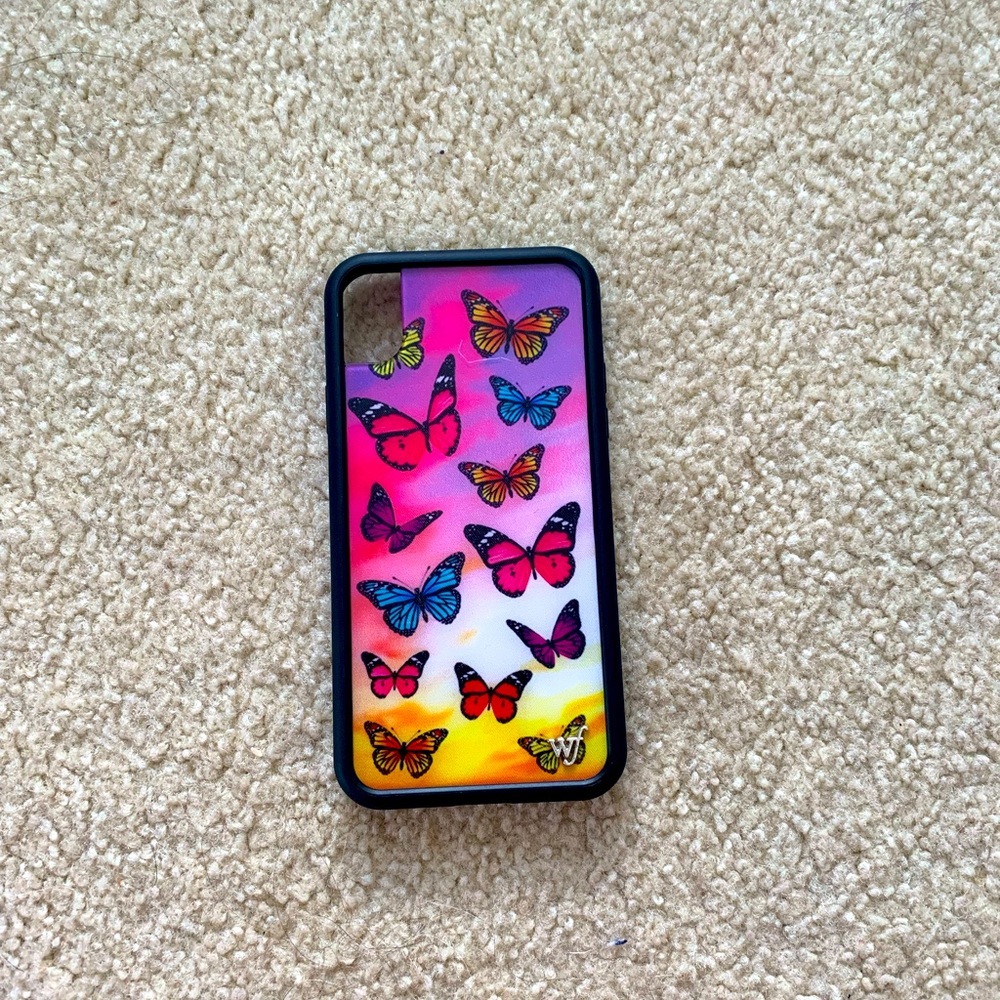 Wildflower butterfly iPhone case, sunset colors, iPhone XR